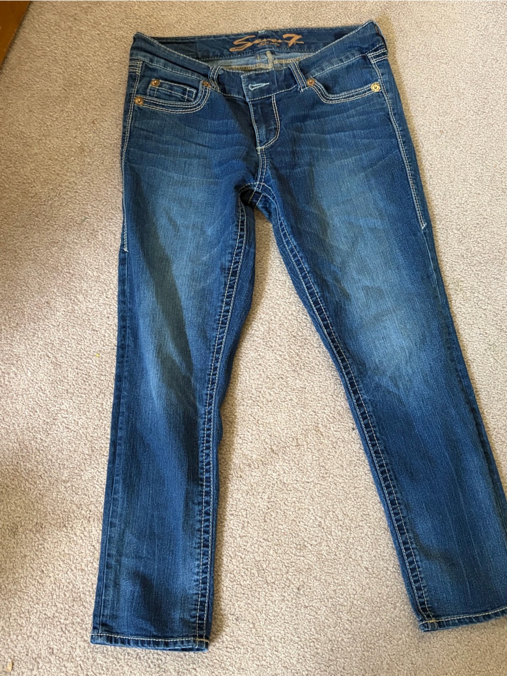 Seven7 Women's Skinny Crop low-rise capris